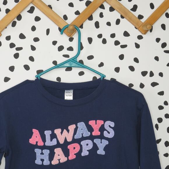 Carter’s Navy “Always Happy”  Pullover Girls Sweatshirt - Picture 2 of 7